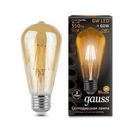   LED 6 230 E27 FILAMENT GOLD 2400K Gauss